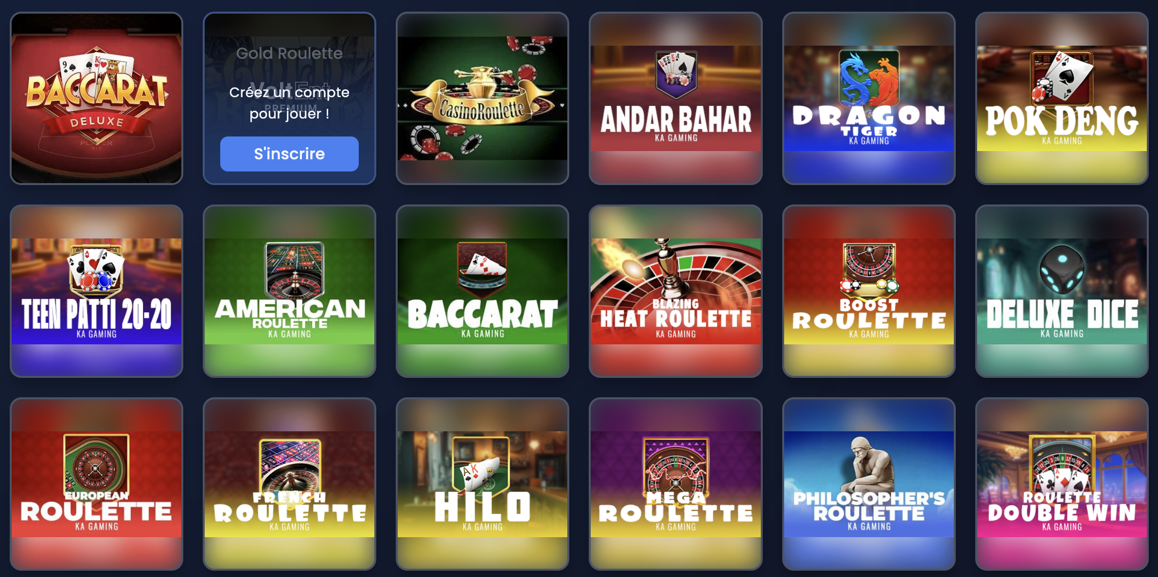 Jeux de table sur Winthere